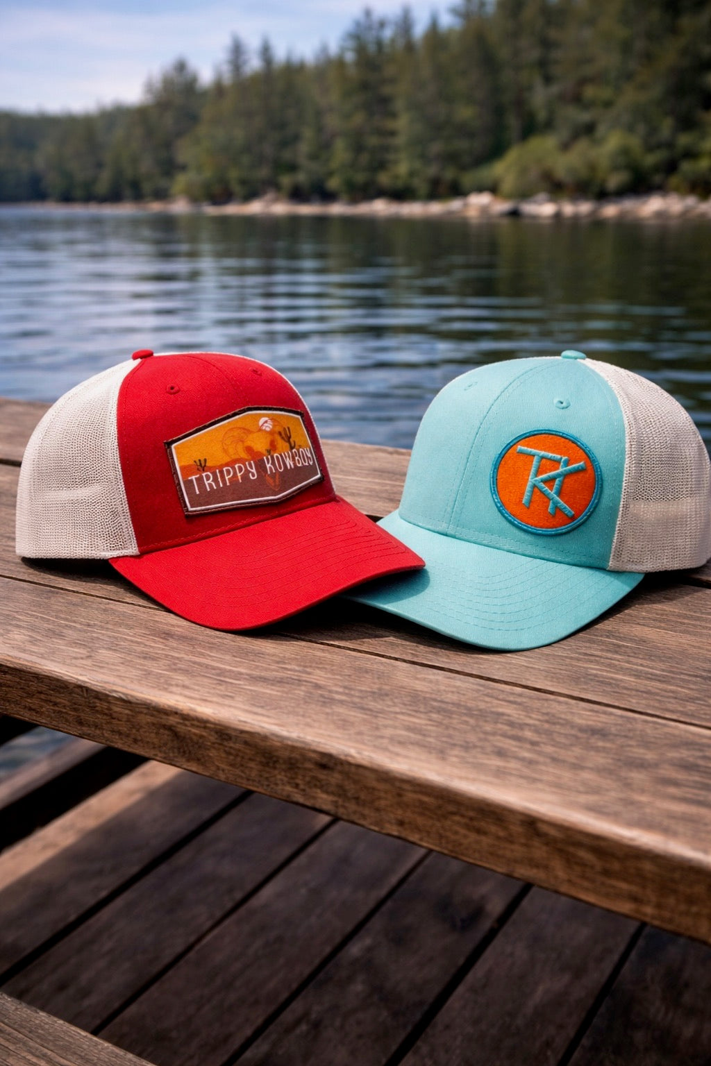 TK Brand cap - Richardson Low Pro Trucker -Aqua blue/birch