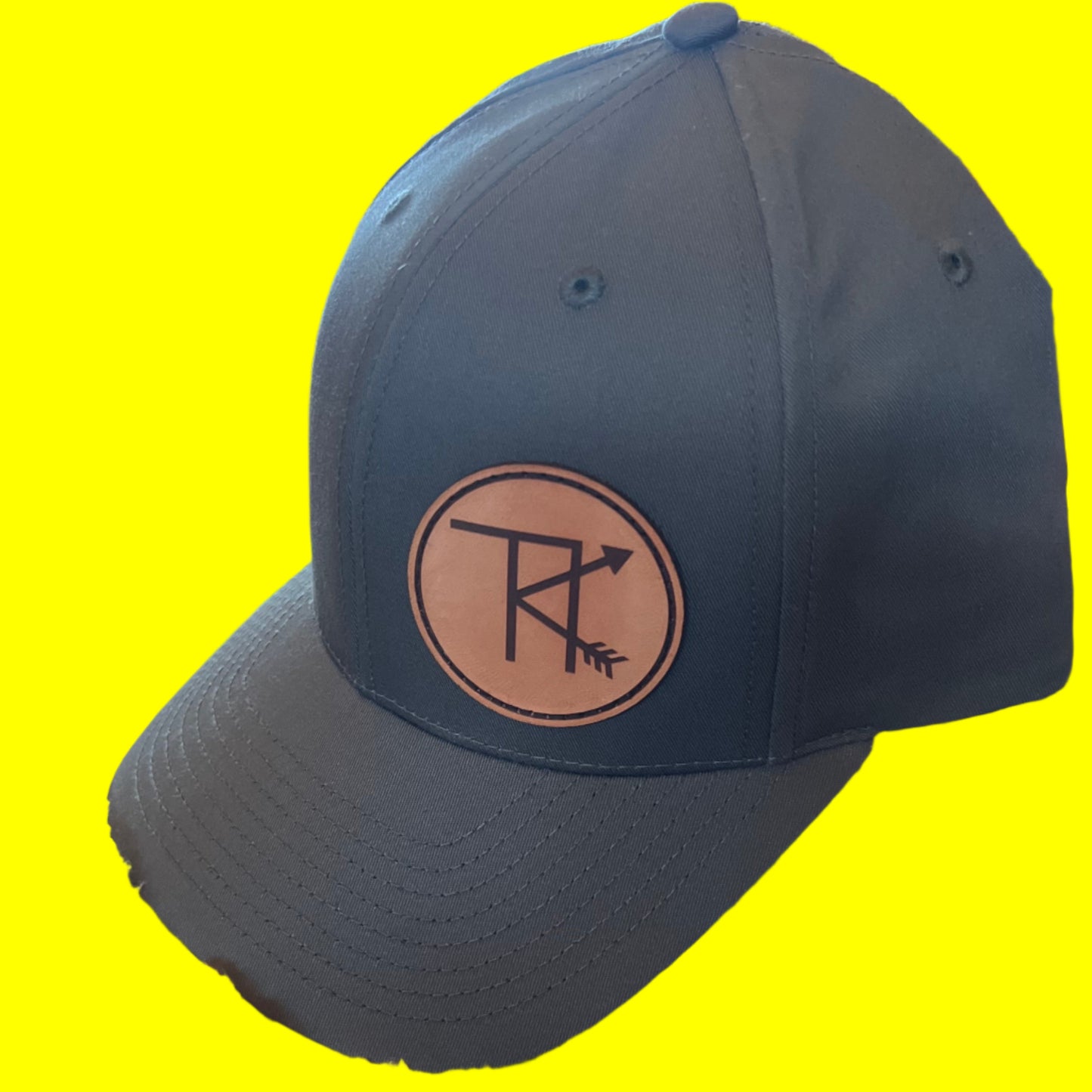 TK Brand Leather Patch - 5 panel cap -Grey