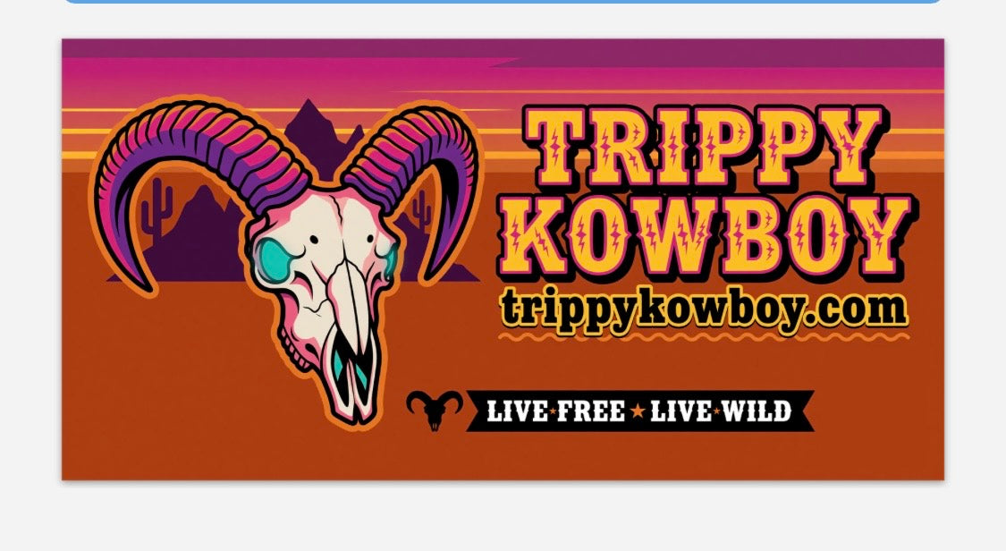 TRIPPY KOWBOY BUMPER STICKER - MOUNTAINS