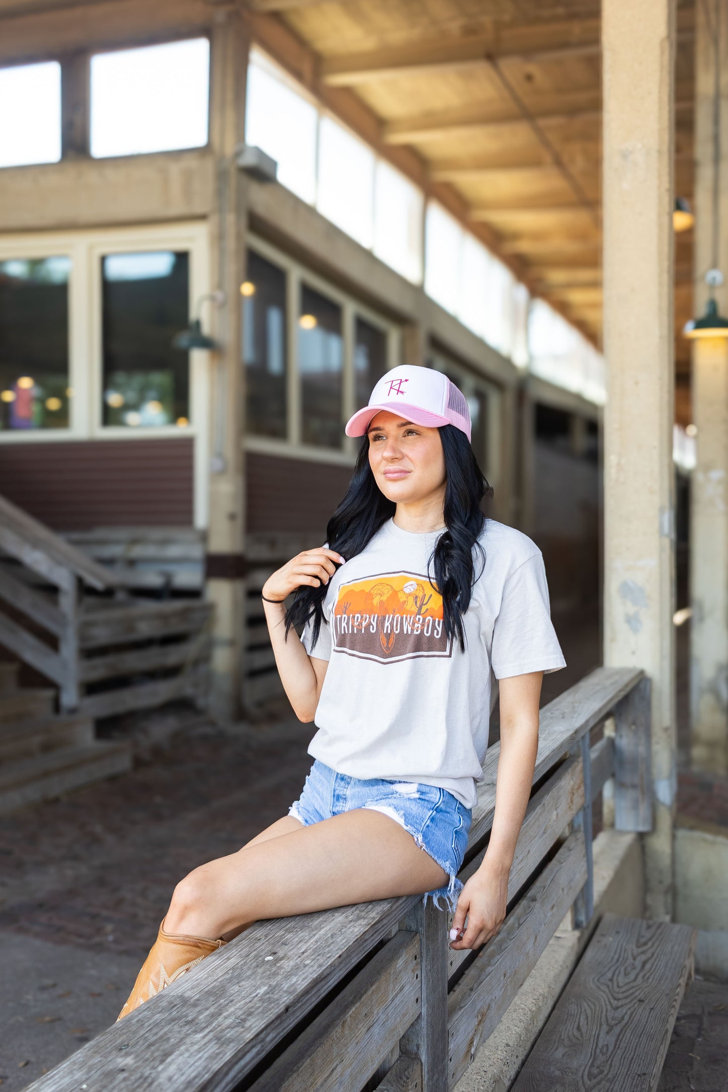Pink/White - foam/mesh hat with TK brand