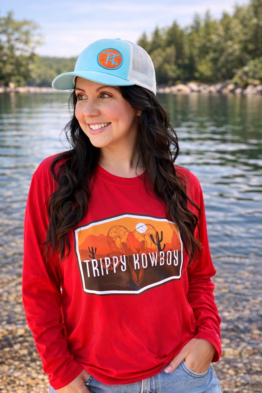 TK Brand cap - Richardson Low Pro Trucker -Aqua blue/birch