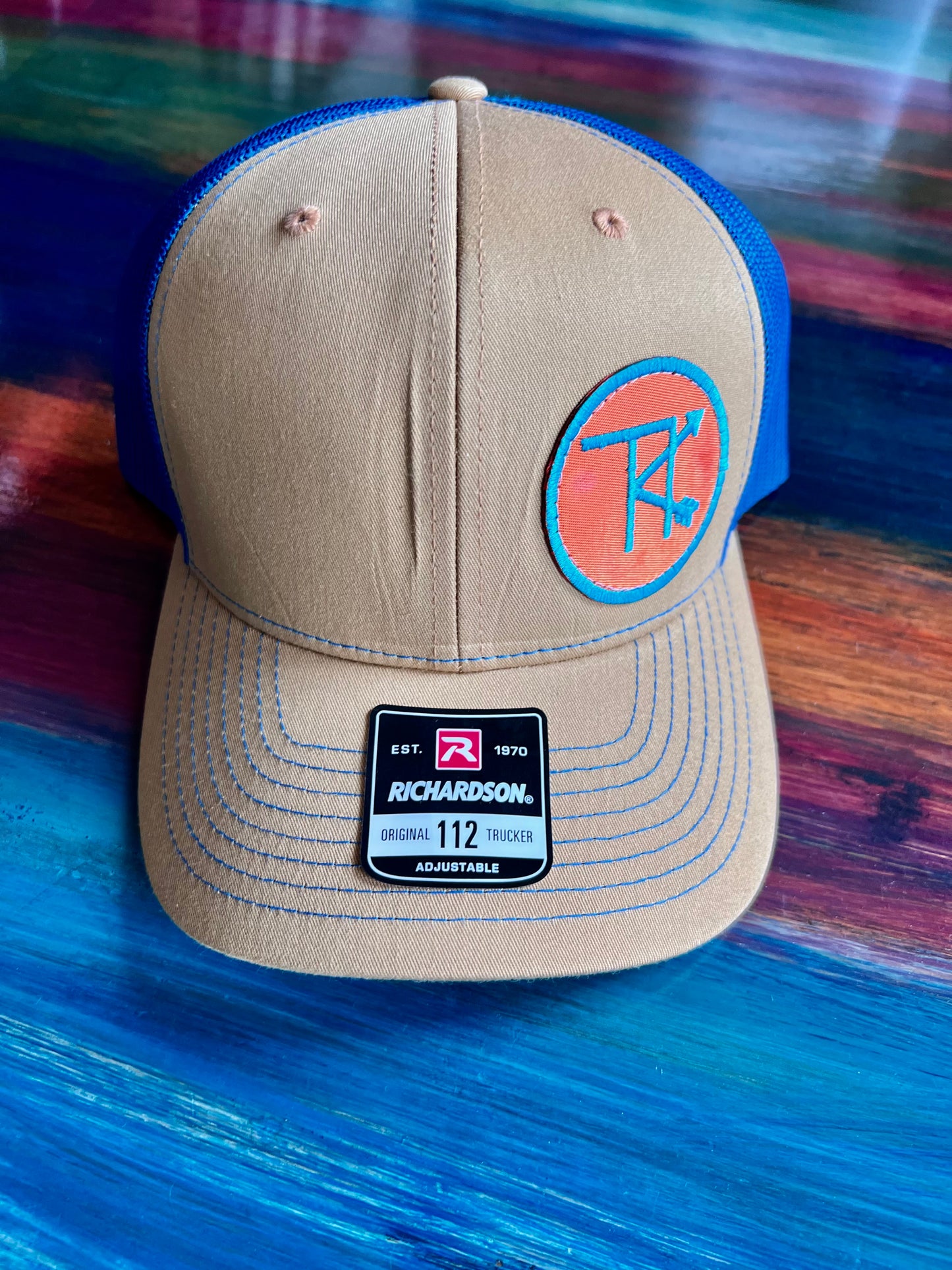 Biscuit/ True Blue - Richardson - Snapback Trucker Cap - 112