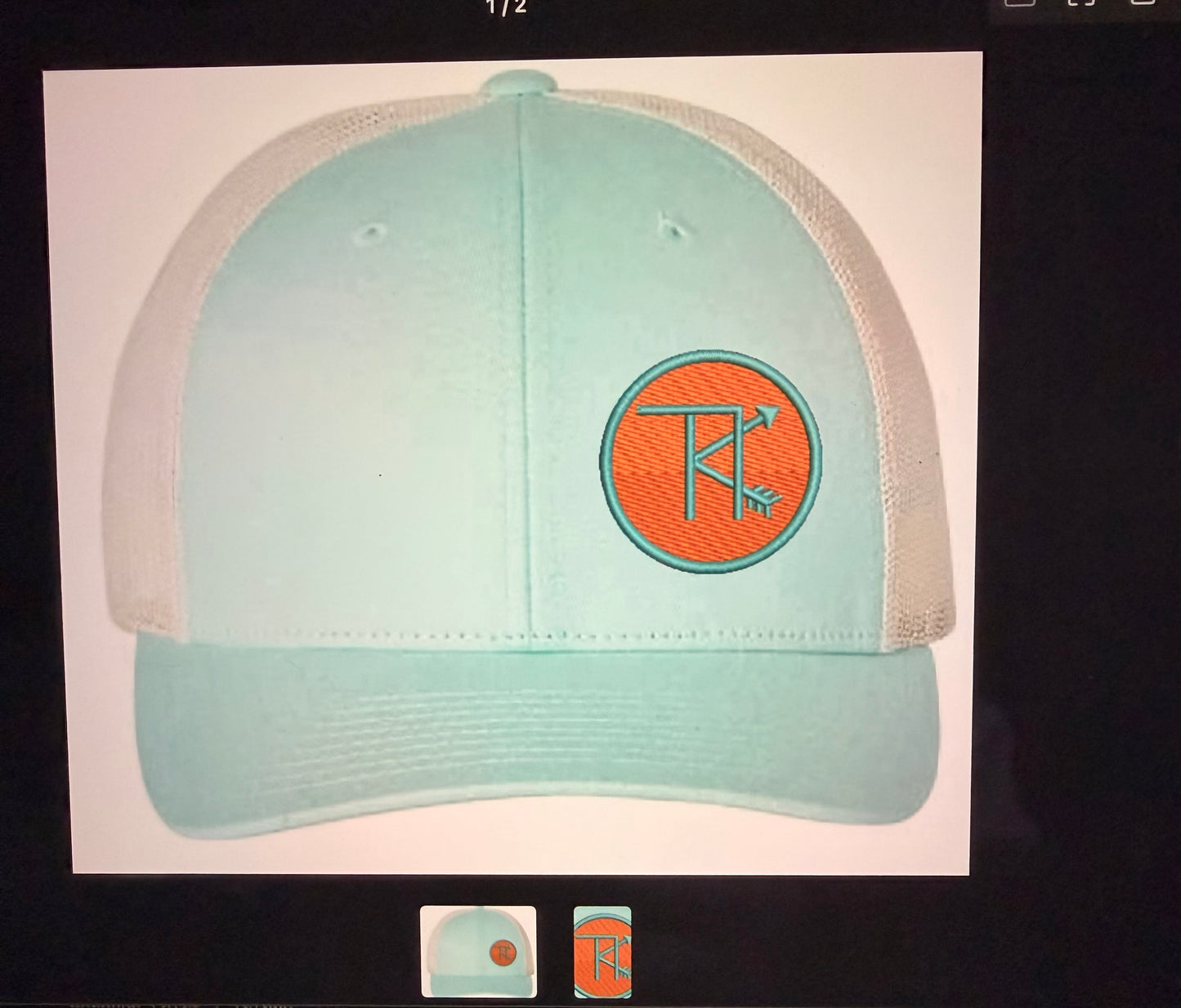 TK Brand cap - Richardson Low Pro Trucker -Aqua blue/birch