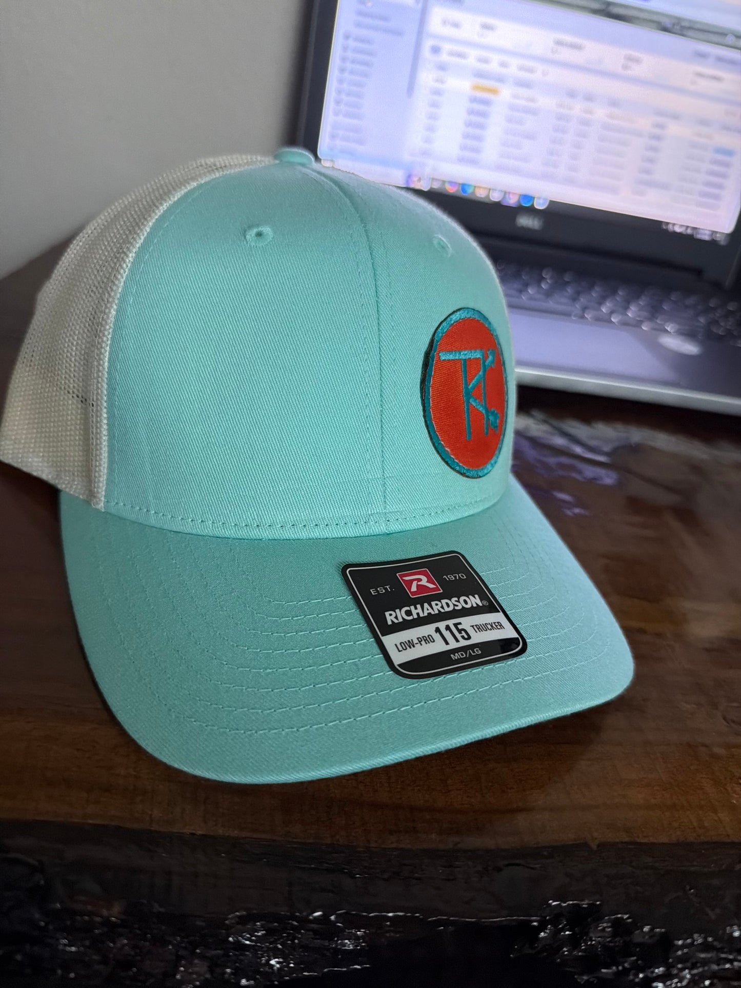 TK Brand cap - Richardson Low Pro Trucker -Aqua blue/birch