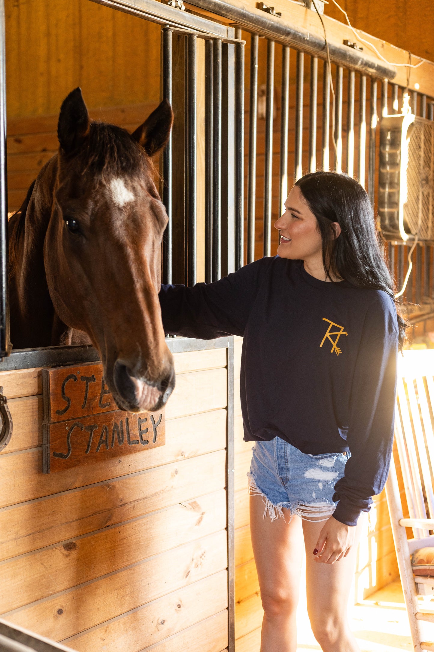 Long Sleeve T-Shirt- Navy with TK logo