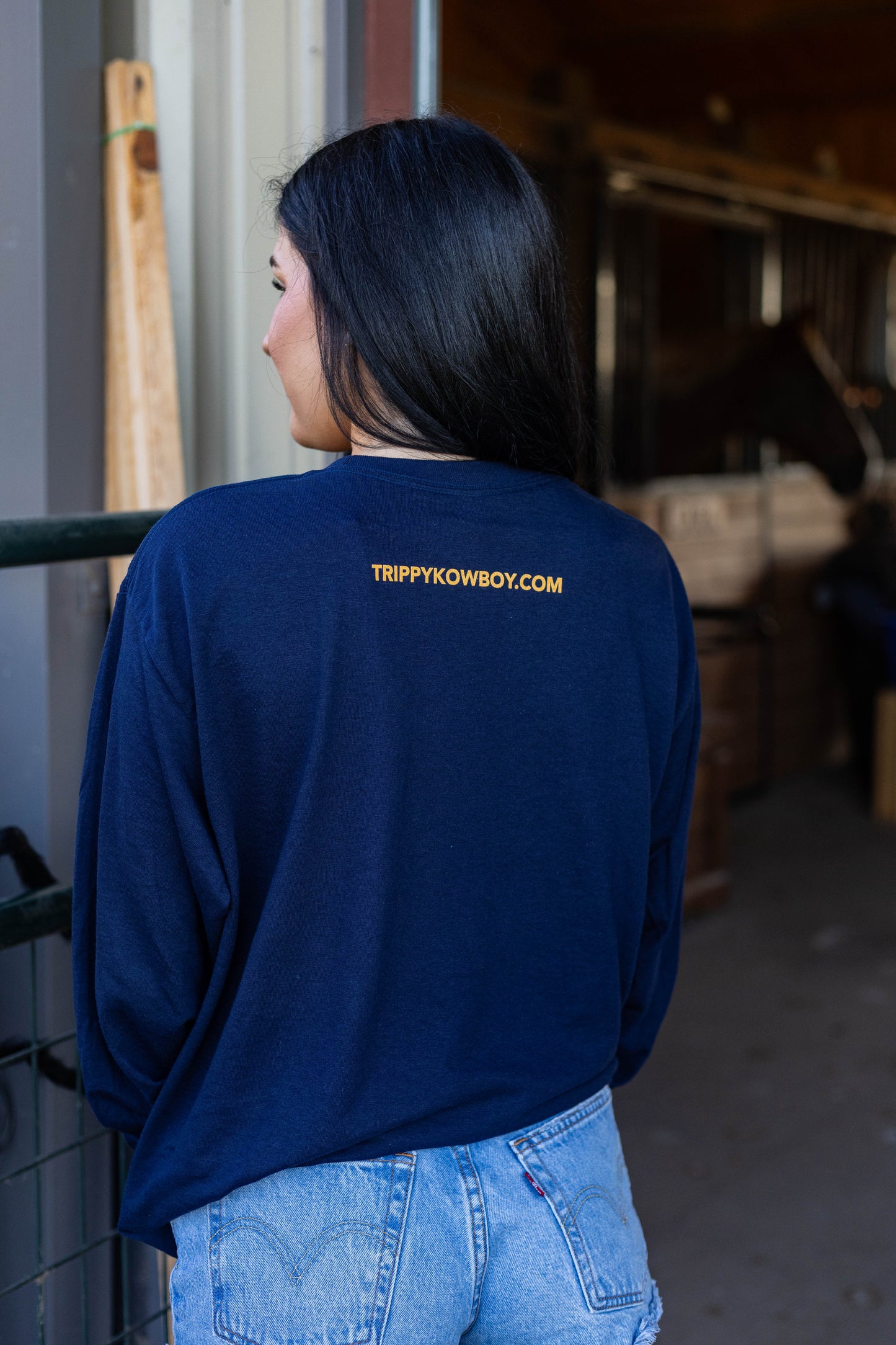 Long Sleeve T-Shirt- Navy with TK logo