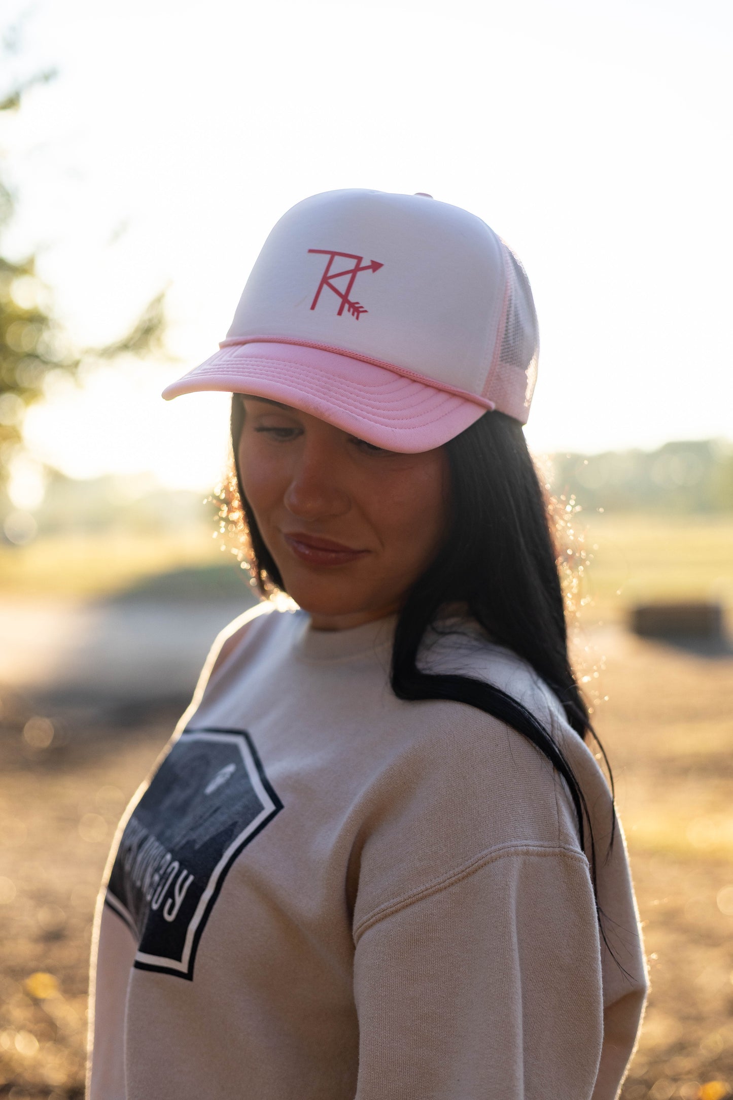 Pink/White - foam/mesh hat with TK brand