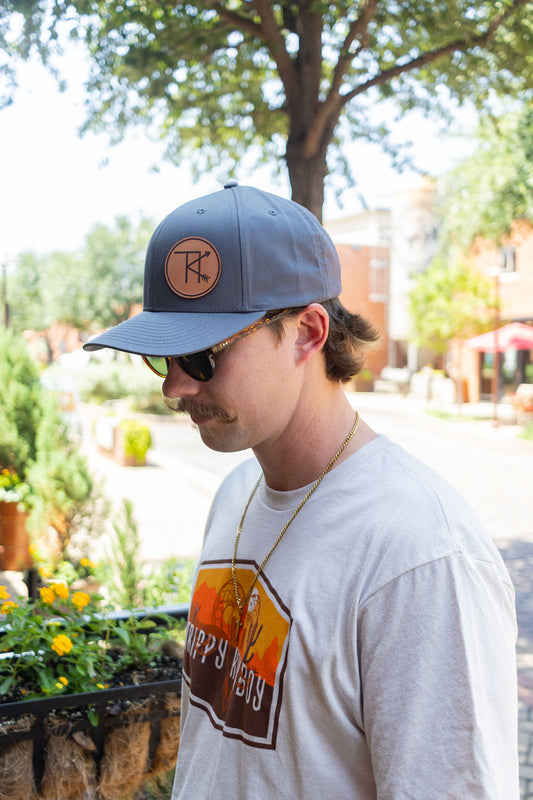 TK Brand Leather Patch - 5 panel cap -Grey