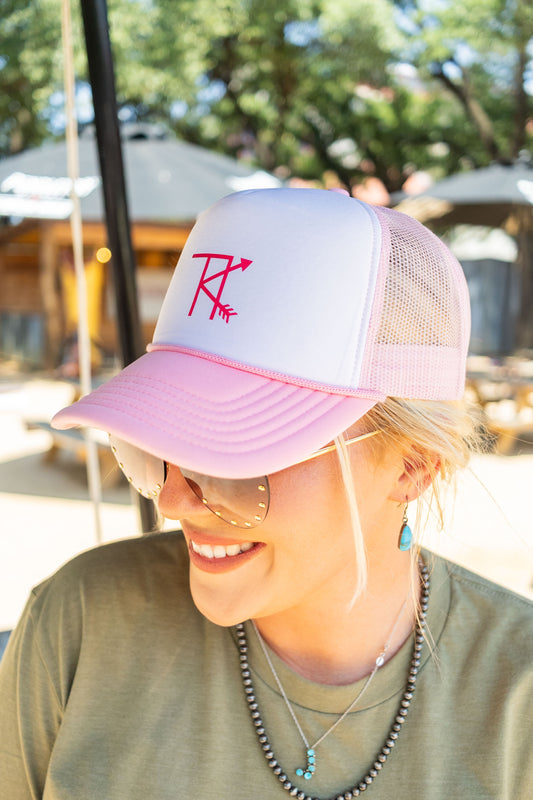 Pink/White - foam/mesh hat with TK brand
