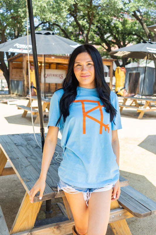 Short Sleeve Shirt with Trippy Kowboy Brand - Ocean Blue
