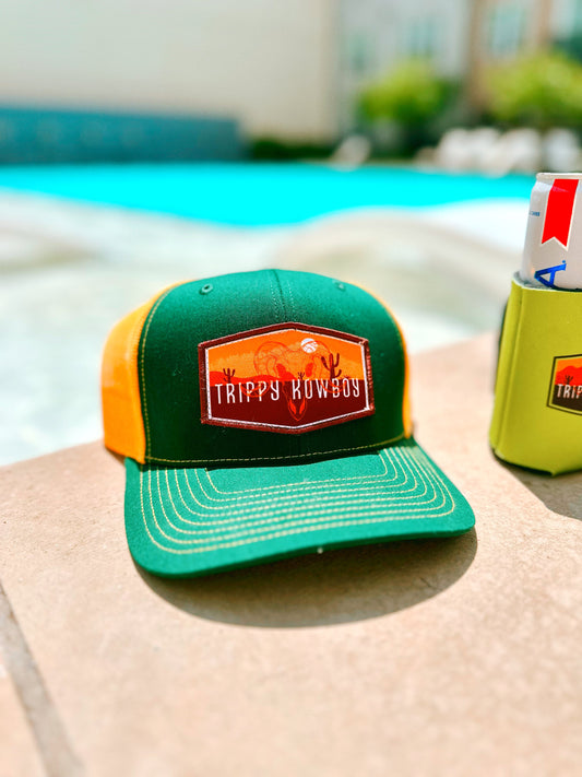 Dark Green/ Gold -Richardson - Snapback Trucker Cap - 112